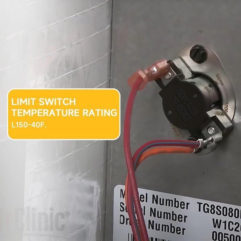 MZCTD L150-40F Auto Reset Furnace Limit Switch, Compatible with York, Compatible with Coleman, Also Compatible with Nordyne, Miller, Intertherm, Replaces 024-35596-000, S1-7142-3091, 626338 - Image 5